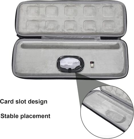 موشو حافظة صلبة لكيبورد لوجيتك ام اكس كيز المطورة اللاسلكية المضيئة، حقيبة تخزين حماية محمولة - اسود (بطانة رمادية) in Kuwait