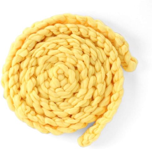 Matissa Newborn Baby Photography Props Braided Rope Basket Filler Photography Background Rug Blanket (Yellow) in Kuwait