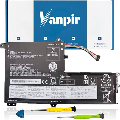 استبدال بطارية الكمبيوتر المحمول Vanpir L14M2P21 لجهاز Lenovo IdeaPad 330S-14AST 330S-14IKB 330S-15ARR 330S-15AST 330S-15IKB Series 5B10Q39203 5B10Q39204 L14L2P21 5B10Q39206 5B10W67199 7.4V 30 واط/4050 مللي أمبير in Saudi Arabia