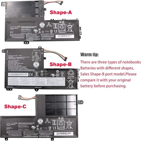 استبدال بطارية الكمبيوتر المحمول Vanpir L14M2P21 لجهاز Lenovo IdeaPad 330S-14AST 330S-14IKB 330S-15ARR 330S-15AST 330S-15IKB Series 5B10Q39203 5B10Q39204 L14L2P21 5B10Q39206 5B10W67199 7.4V 30 واط/4050 مللي أمبير in Saudi Arabia