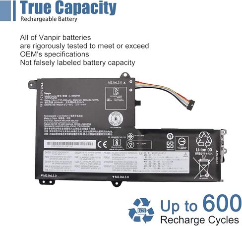 استبدال بطارية الكمبيوتر المحمول Vanpir L14M2P21 لجهاز Lenovo IdeaPad 330S-14AST 330S-14IKB 330S-15ARR 330S-15AST 330S-15IKB Series 5B10Q39203 5B10Q39204 L14L2P21 5B10Q39206 5B10W67199 7.4V 30 واط/4050 مللي أمبير in Saudi Arabia