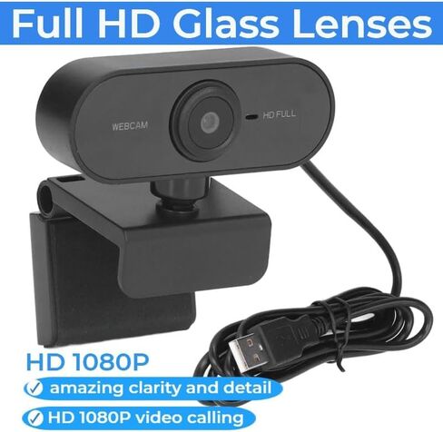 كاميرا ويب HD من ليسيجا بدقة 1080P قابلة للتكبير التلقائي مع ميكروفون، كاميرا ويب للكمبيوتر والدروس عبر الإنترنت لسكايب وزووم وفيس تايم (اسود) in Saudi Arabia