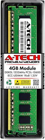 A-Tech Server 16GB Kit (2 x 8GB) 2Rx8 PC3L-12800E DDR3 1600MHz ECC Unbuffered UDIMM 240-Pin Dual Rank DIMM 1.35V Workstation Server Memory RAM Upgrade Stick Modules (A-Tech Enterprise Series) in Kuwait