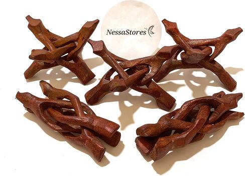 NessaStores - حامل خشبي ثلاثي القوائم منحوت 4 بوصة #JC-045 (8 قطع) in Kuwait
