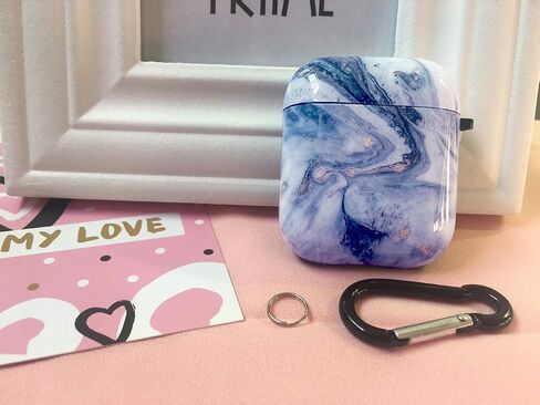 Airpods Case - LitoDream Camo Protective Hard Case Cover Skin Portable & Shockproof Women Girls Men with Keychain for Apple Airpods 2/1 Charging Case (Camouflage, Matted Surface) in Kuwait