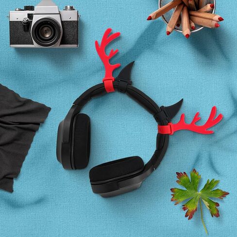 Christmas Reindeer Antlers Gaming Headphoe Decor, Elk Deer Horns Cosplay Props, Deer Antler Ears Headphone Attachment in Kuwait