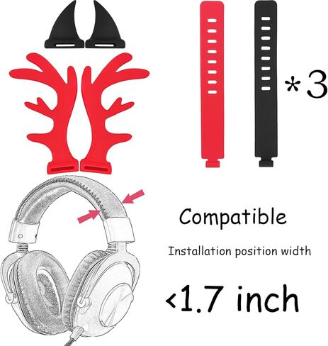 Christmas Reindeer Antlers Gaming Headphoe Decor, Elk Deer Horns Cosplay Props, Deer Antler Ears Headphone Attachment in Kuwait