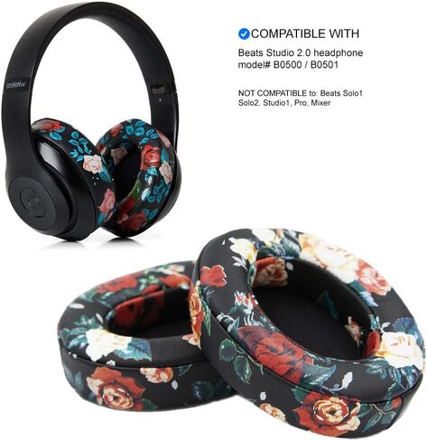 MMOBIEL Ear Pads Cushions Compatible with Beats by Dr. Dre Studio 2.0 / Beats Studio 3.0 Protein Leather (Black) in Saudi Arabia