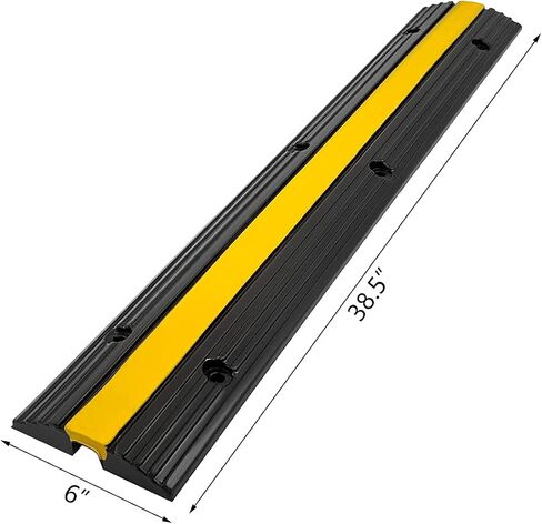 مطبات السرعة المطاطية scinotec 2 حزمة من 1 قناة 6600 رطل الحمولة حامي كابل المرور سلالم مع 12 مسمار مسامير للمرآب (قناة واحدة، 2 حزمة عثرة السرعة) in Saudi Arabia
