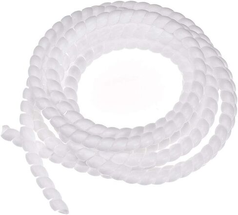 uxcell Flexible Spiral Cable Wrap Wire Cord Wraps Management Sleeve 8mm x 10mm Computer Wire Manage Cord 3 Meters Length White in Saudi Arabia