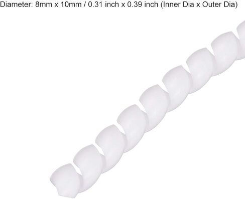 uxcell Flexible Spiral Cable Wrap Wire Cord Wraps Management Sleeve 8mm x 10mm Computer Wire Manage Cord 3 Meters Length White in Saudi Arabia