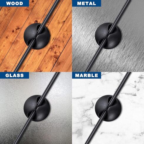 10 مشابك كابلات حاملات سلكية ذاتية اللصق لإدارة أسلاك الكابلات المثالية لتنظيم أسلاك الكابلات في المنزل والمكتب والسيارة ومنضدة المكتب (10-أسود) in Kuwait