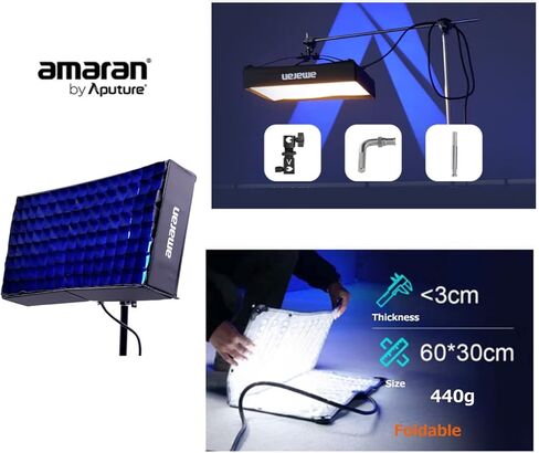 ابوتشر بساط اضاءة فيديو LED مرن F21c 100 واط RGBWW مع شبكة هوني كومب من اماران، ثنائي اللون 2500 كلفن الى 7500 كلفن يدعم دي ام اكس سيدوس لينك التحكم في التطبيق in Saudi Arabia
