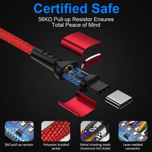 Charger Cable for NS Switch and Switch Lite - 2 Pack 10FT Nylon Braided USB C to USB A Type C Fast Data Sync Power Charging Cord Accessories for Samsung Galaxy S9 S8 Note 9, Pixel, LG V30 G6, OnePlus in Kuwait