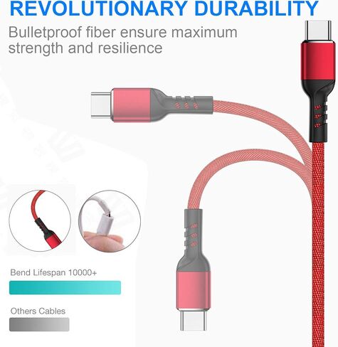 Charger Cable for NS Switch and Switch Lite - 2 Pack 10FT Nylon Braided USB C to USB A Type C Fast Data Sync Power Charging Cord Accessories for Samsung Galaxy S9 S8 Note 9, Pixel, LG V30 G6, OnePlus in Kuwait