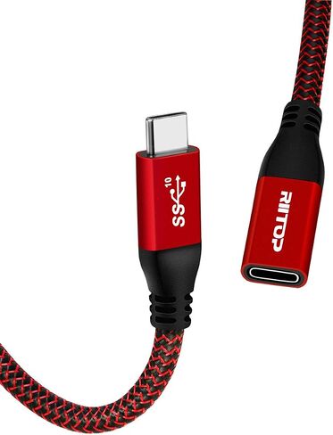 كابل تمديد RIITOP USB C قصير (عبوة من قطعتين)، سلك موسع USB-C ذكر إلى أنثى لجهاز نينتندو سويتش، ماك بوك برو 7.8 بوصة in Kuwait