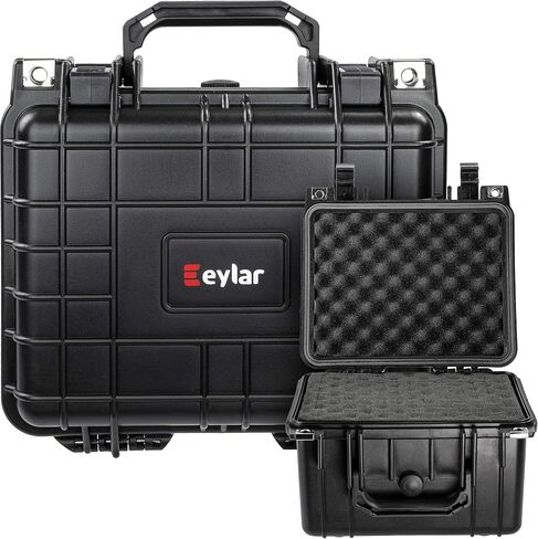 Eylar Small 10.62" Deep Gear, Equipment, Hard Camera Case Waterproof with Foam (Black) TSA Standards in Saudi Arabia