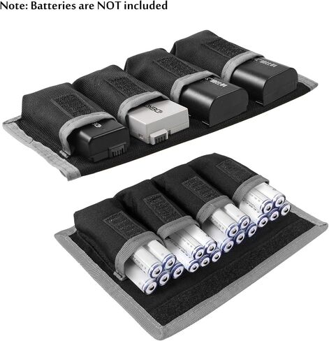 Meking DSLR Camera Battery Holder/Pouch/Case/Bag (4 Pocket) for AA Battery, LP-E6 LP-E8 LP-E10 LP-E12 Battery, EN-EL14 EN-EL15 Battery, NP-FW50 NP-F550 NP-FM500H Battery(2Pcs) in Kuwait