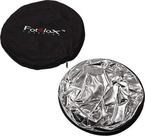 Fotodiox 42in (100cm) 2-in-1 Collapsible Reflector Disc - Silver/White in Saudi Arabia