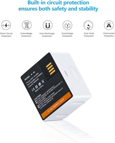 بطارية HSX 2-Pack قابلة لإعادة الشحن بقدرة 4800 مللي أمبير في الساعة متوافقة مع Arlo Ultra وUltra 2 وكاميرات Arlo Pro 3 وPro 4 [3.85V/18.48Wh/4800mAh] in Kuwait