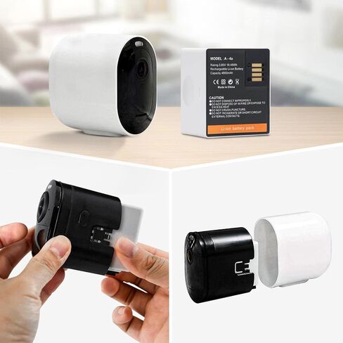 بطارية HSX 2-Pack قابلة لإعادة الشحن بقدرة 4800 مللي أمبير في الساعة متوافقة مع Arlo Ultra وUltra 2 وكاميرات Arlo Pro 3 وPro 4 [3.85V/18.48Wh/4800mAh] in Kuwait