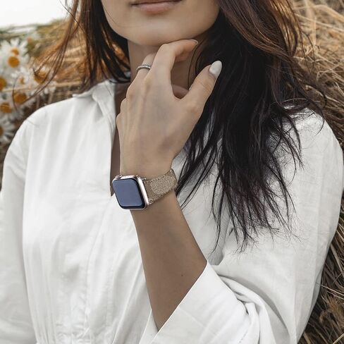 Designer Band Compatible with Apple Watch Band 38mm 40mm 41mm 42mm 44mm 45mm 46mm 49mm Men Women, Luxury Genuine Leather Replacement Wristbands Strap for iWatch 10 9 8 Apple Watch Series 7/6/5/4/3/2/1/SE in Saudi Arabia