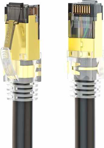 Cat 8 Ethernet Cable 3 ft, 40Gbps 2000MHz Shielded (S/FTP), 23AWG Bare Copper, Ultra-Flexible Patch Cord for Industrial Automation, Gaming, NAS, Server - Cat8/7/6a/6/5e Compatible in Saudi Arabia