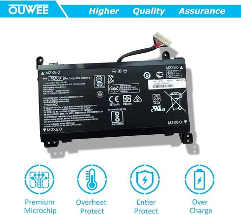 OUWEE HSTNN-LB8B FM08 Laptop Battery Compatible with HP Omen 17-AN013TX 17-AN014TX 17-AN014NG 17-an008ur Series TPN-Q195 922752-421 922753-421 922976-855 14.4V 86Wh 5973mAh(16-Pin Connector) in Saudi Arabia