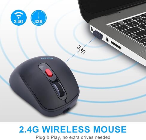 قطعة واحدة من ماوس قابلة لإعادة الشحن من OUPARY مع قطعة واحدة من ماوس USB Jiggler، يمكن استخدام الماوس لمدة نصف عام بشحنة واحدة، مناسب لاستخدام الكمبيوتر والفأرة. in Kuwait