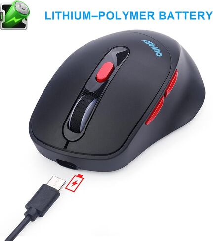 قطعة واحدة من ماوس قابلة لإعادة الشحن من OUPARY مع قطعة واحدة من ماوس USB Jiggler، يمكن استخدام الماوس لمدة نصف عام بشحنة واحدة، مناسب لاستخدام الكمبيوتر والفأرة. in Kuwait