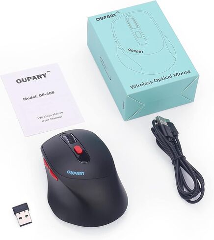 قطعة واحدة من ماوس قابلة لإعادة الشحن من OUPARY مع قطعة واحدة من ماوس USB Jiggler، يمكن استخدام الماوس لمدة نصف عام بشحنة واحدة، مناسب لاستخدام الكمبيوتر والفأرة. in Kuwait