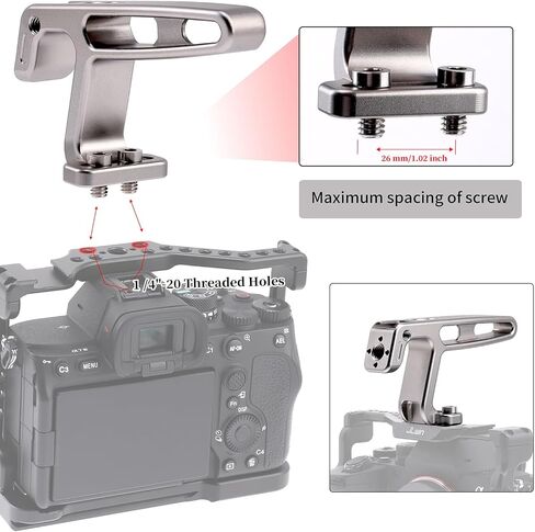 جلوين مقبض علوي صغير عالمي مزدوج 1/4 انش براغي تحديد لقفص كاميرا دي اس ال ار in Kuwait