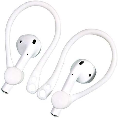 ALXCD Ear Hook Ear Tips Compatible with Airpod, 2 Pairs Over-Ear Soft TPU Ear Hook & 2 Pairs in-Ear Silicone Ear Tips in 1 Set [Anti Slip][Anti Lost], Fit for Airpod Headphone 1+1+2S, White in Saudi Arabia