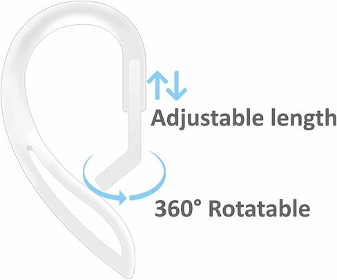 ALXCD Ear Hook Ear Tips Compatible with Airpod, 2 Pairs Over-Ear Soft TPU Ear Hook & 2 Pairs in-Ear Silicone Ear Tips in 1 Set [Anti Slip][Anti Lost], Fit for Airpod Headphone 1+1+2S, White in Saudi Arabia