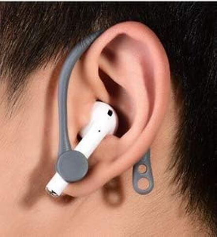 ALXCD Ear Hook Ear Tips Compatible with Airpod, 2 Pairs Over-Ear Soft TPU Ear Hook & 2 Pairs in-Ear Silicone Ear Tips in 1 Set [Anti Slip][Anti Lost], Fit for Airpod Headphone 1+1+2S, White in Saudi Arabia