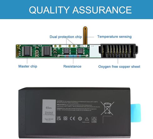 بطارية Uziyockn 65WH X8VWF CJ2K1 4XKN5 لجهاز Dell Latitude 14 Rugged 5404 5414 E5404 Rugged Extreme 7404 7414 E7404، تناسب P45G P46G001 P46G002 XN4KN 5XT3V 09FN4 451-12187 909H5 1 1.1 فولت in Kuwait