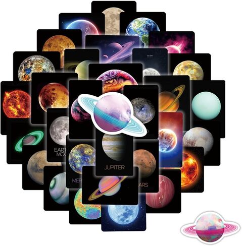 ملصقات الكون الكواكب 50 جهاز كمبيوتر شخصي الفضاء الخارجي الكواكب للماء الفينيل الشارات لزجاجات المياه الكمبيوتر المحمول الأمتعة الكمبيوتر الهاتف المحمول لوح التزلج للأطفال in Kuwait