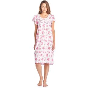 Casual Nights Women's Cotton Lace Short Sleeve Sleep Nightgown
