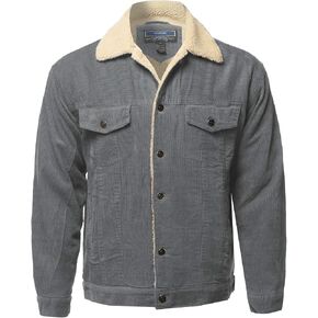 Style by William Men's Solid Corduroy Sherpa Lined Western Jacket