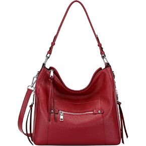 Over Earth Hobo Purses and Handbags for Women Genuine Leather Shoulder Bag Crossbody Purse
