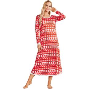 Ekouaer Nightgown Women Long Sleeve Sleepwear Full Length Long Nightshirt Soft Loungewear S-XXXL in Kuwait