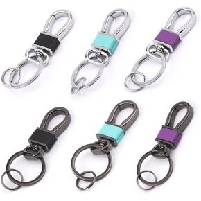 ميزدير خطاف سلسلة مفاتيح بحلقة تثبيت، مشابك سلسلة مفاتيح دوارة مع 12 حلقة مفاتيح، منظم حامل مفاتيح لمستلزمات البحث عن مفاتيح السيارة، اسود/ارجواني/ازرق، مقاس M, أسود/أرجواني/أزرق, Medium in Kuwait