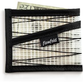 محافظ قماش شراعي معاد تدويره من Flowfold - محفظة حامل بطاقات 3 جيوب، محفظة جيب أمامي، محفظة رفيعة لحمل البطاقات مصنوعة في الولايات المتحدة الأمريكية (قماش شراعي أزرق)