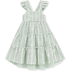 Hipea Toddler Baby Girls' Dresses Outfits Sleeveless Backless Colour Block Dress Kids Casual Beach Dresses in Kuwait