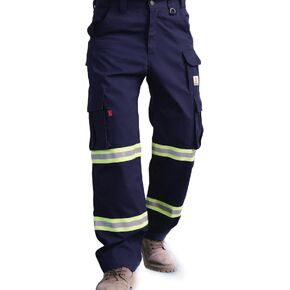 BOCOMAL FR Pants High Visibility Cargo Pockets Flame Resistant Hi-Vis Workwear Water & Oil Repellent Finish
