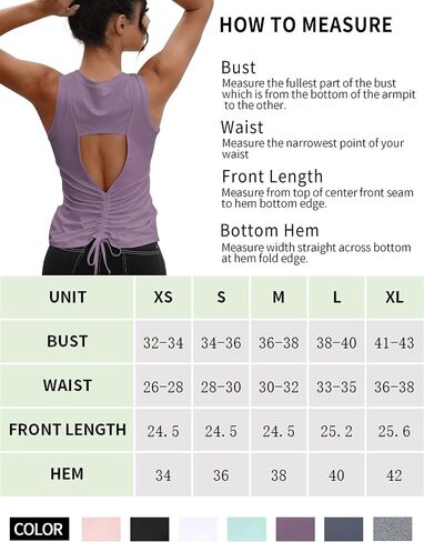 VOOVEEYA Ruched Workout Tank Tops for Women Open Back - Crop Cute Tops Racerback Keyhole Cropped Yoga Tops Tie Back in Kuwait