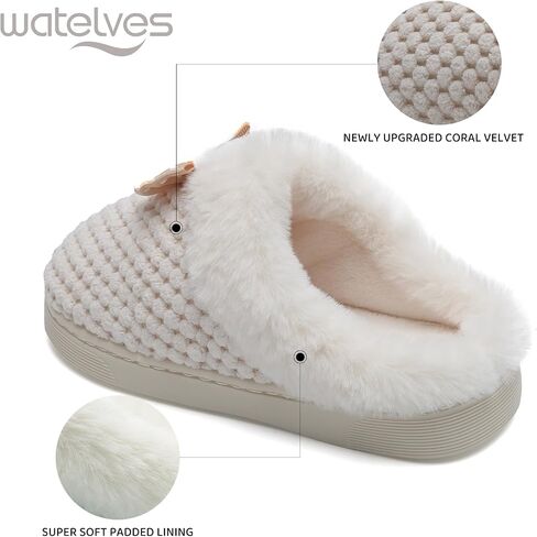 WateLves Girls Slippers Memory Foam Toddler Kids Comfort Wool-Like Plush Fleece Lined House Shoes for Indoor & Outdoor in Saudi Arabia