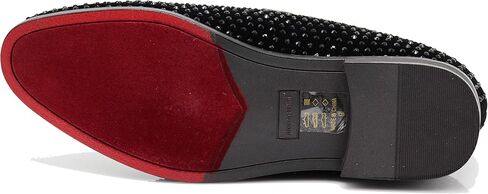 SPK26 Men's Vintage Velvet Rhinestone Designer Dress Loafers Slip On Shoes Classic Tuxedo Dress Shoes in Kuwait