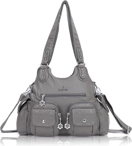 Angel Kiss Handbags for Women Large Tote Hobo Bag Soft PU Leather Multi-Pocket Shoulder Bag Top Handle Handbag in Kuwait