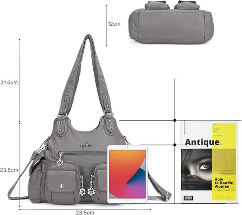 Angel Kiss Handbags for Women Large Tote Hobo Bag Soft PU Leather Multi-Pocket Shoulder Bag Top Handle Handbag in Kuwait
